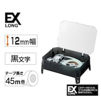 SS12KーEX「テプラ」PROテープカートリッジ TEPRAEXロングテープカートリッジ 白ラベル黒文字12mm幅45m巻 SS12KーEX テプラ(キングジム)用 ラベルテープ/シール 1個