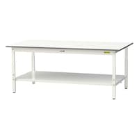 【軽量作業台150シリーズ】高さ調整固定式/全面棚板付き