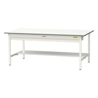 【軽量作業台150シリーズ】ワイド引き出し付き固定式/半面棚板付