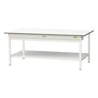 【軽量作業台150シリーズ】ワイド引き出し付き固定式/全面棚板付