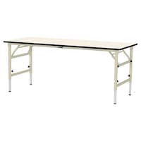 軽量作業台/耐荷重150kg 折りたたみ高さ調整式 ポリエステル天板 ワークテーブル 幅1800×奥行750×高さ600から900mm STPA−1875−II アイボリー 1台