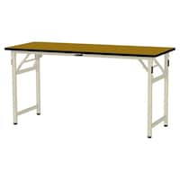 軽量作業台/耐荷重200kg 折りたたみ固定式 ポリエステル天板 ワークテーブル 幅1500×奥行600×高さ740mm STP−1560−MI 天板木目柄×脚アイボリー 1台