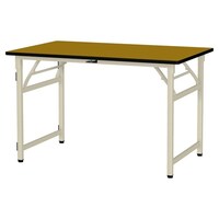軽量作業台/耐荷重200kg 折りたたみ固定式 ポリエステル天板 ワークテーブル 幅1200×奥行750×高さ740mm STP−1275−MI 天板木目柄×脚アイボリー 1台