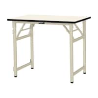 軽量作業台/耐荷重200kg 折りたたみ固定式 塩ビシート天板 ワークテーブル 幅900×奥行600×高さ740mm STR−960−II アイボリー 1台