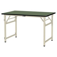 軽量作業台/耐荷重200kg 折りたたみ固定式 塩ビシート天板 ワークテーブル 幅1200×奥行750×高さ740mm STR−1275−GI 天板グリーン×脚アイボリー 1台