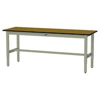 軽量作業台/耐荷重200kg 高さ調整固定式 ポリエステル天板 ワークテーブル300シリーズ 幅1800×奥行600×高さ600から900mm SWPA−1860−MG 天板木目柄×脚グリーン 1台