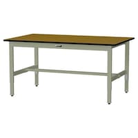 軽量作業台/耐荷重200kg 高さ調整固定式 ポリエステル天板 ワークテーブル300シリーズ 幅1500×奥行900×高さ600から900mm SWPA−1590−MG 天板木目柄×脚グリーン 1台