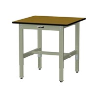 軽量作業台/耐荷重200kg 高さ調整固定式 ポリエステル天板 ワークテーブル300シリーズ 幅750×奥行750×高さ600から900mm SWPA−775−MG 天板木目柄×脚グリーン 1台