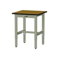軽量作業台/耐荷重200kg 高さ調整固定式 ポリエステル天板 ワークテーブル300シリーズ 幅600×奥行600×高さ600から900mm SWPA−660−MG 天板木目柄×脚グリーン 1台