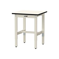 軽量作業台/耐荷重200kg 高さ調整固定式 ポリエステル天板 ワークテーブル300シリーズ 幅600×奥行600×高さ600から900mm SWPA−660−II アイボリー 1台