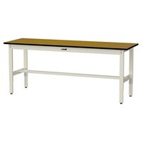 軽量作業台/耐荷重200kg 高さ調整固定式 ポリエステル天板 ワークテーブル300シリーズ 幅1800×奥行600×高さ600から900mm SWPA−1860−MI 天板木目柄×脚アイボリー 1台