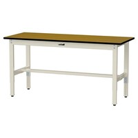 軽量作業台/耐荷重200kg 高さ調整固定式 ポリエステル天板 ワークテーブル300シリーズ 幅1500×奥行600×高さ600から900mm SWPA−1560−MI 天板木目柄×脚アイボリー 1台