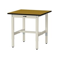 軽量作業台/耐荷重200kg 高さ調整固定式 ポリエステル天板 ワークテーブル300シリーズ 幅750×奥行750×高さ600から900mm SWPA−775−MI 天板木目柄×脚アイボリー 1台