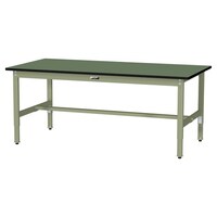 軽量作業台/耐荷重200kg 高さ調整固定式 塩ビシート天板 ワークテーブル300シリーズ 幅1800×奥行900×高さ600から900mm SWRA−1890−GG グリーン 1台