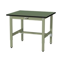 軽量作業台/耐荷重200kg 高さ調整固定式 塩ビシート天板 ワークテーブル300シリーズ 幅900×奥行750×高さ600から900mm SWRA−975−GG グリーン 1台