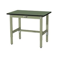 軽量作業台/耐荷重200kg 高さ調整固定式 塩ビシート天板 ワークテーブル300シリーズ 幅900×奥行600×高さ600から900mm SWRA−960−GG グリーン 1台