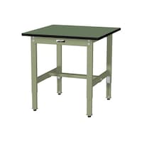 軽量作業台/耐荷重200kg 高さ調整固定式 塩ビシート天板 ワークテーブル300シリーズ 幅750×奥行750×高さ600から900mm SWRA−775−GG グリーン 1台