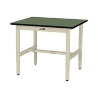 軽量作業台/耐荷重200kg 高さ調整固定式 塩ビシート天板 ワークテーブル300シリーズ 幅900×奥行750×高さ600から900mm SWRA−975−GI 天板グリーン×脚アイボリー 1台
