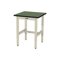 軽量作業台/耐荷重200kg 高さ調整固定式 塩ビシート天板 ワークテーブル300シリーズ 幅600×奥行600×高さ600から900mm SWRA−660−GI 天板グリーン×脚アイボリー 1台