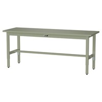 軽量作業台/耐荷重200kg 高さ調整固定式 スチール天板 ワークテーブル300シリーズ 幅1800×奥行600×高さ600から900mm SWSA−1860−GG グリーン 1台