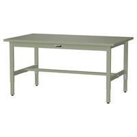 軽量作業台/耐荷重200kg 高さ調整固定式 スチール天板 ワークテーブル300シリーズ 幅1500×奥行900×高さ600から900mm SWSA−1590−GG グリーン 1台