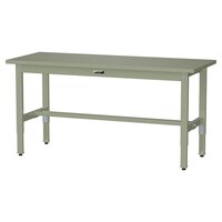 軽量作業台/耐荷重200kg 高さ調整固定式 スチール天板 ワークテーブル300シリーズ 幅1500×奥行600×高さ600から900mm SWSA−1560−GG グリーン 1台