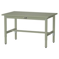 軽量作業台/耐荷重200kg 高さ調整固定式 スチール天板 ワークテーブル300シリーズ 幅1200×奥行750×高さ600から900mm SWSA−1275−GG グリーン 1台