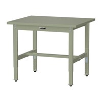 軽量作業台/耐荷重200kg 高さ調整固定式 スチール天板 ワークテーブル300シリーズ 幅900×奥行750×高さ600から900mm SWSA−975−GG グリーン 1台