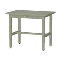 軽量作業台/耐荷重200kg 高さ調整固定式 スチール天板 ワークテーブル300シリーズ 幅900×奥行600×高さ600から900mm SWSA−960−GG グリーン 1台