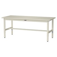 軽量作業台/耐荷重200kg 高さ調整固定式 スチール天板 ワークテーブル300シリーズ 幅1800×奥行750×高さ600から900mm SWSA−1875−II アイボリー 1台