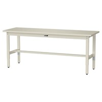 軽量作業台/耐荷重200kg 高さ調整固定式 スチール天板 ワークテーブル300シリーズ 幅1800×奥行600×高さ600から900mm SWSA−1860−II アイボリー 1台