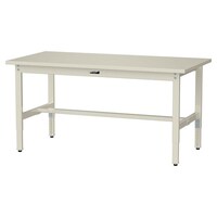 軽量作業台/耐荷重200kg 高さ調整固定式 スチール天板 ワークテーブル300シリーズ 幅1500×奥行750×高さ600から900mm SWSA−1575−II アイボリー 1台