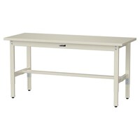 軽量作業台/耐荷重200kg 高さ調整固定式 スチール天板 ワークテーブル300シリーズ 幅1500×奥行600×高さ600から900mm SWSA−1560−II アイボリー 1台