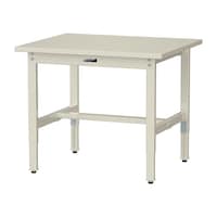 軽量作業台/耐荷重200kg 高さ調整固定式 スチール天板 ワークテーブル300シリーズ 幅900×奥行750×高さ600から900mm SWSA−975−II アイボリー 1台