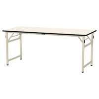 軽量作業台/耐荷重200kg 折りたたみ固定式 塩ビシート天板 ワークテーブル 幅1800×奥行750×高さ740mm STR−1875−II アイボリー 1台