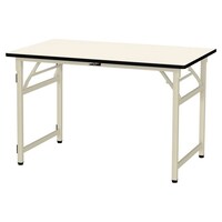 軽量作業台/耐荷重200kg 折りたたみ固定式 塩ビシート天板 ワークテーブル 幅1200×奥行750×高さ740mm STR−1275−II アイボリー 1台