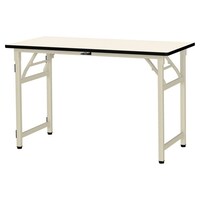軽量作業台/耐荷重200kg 折りたたみ固定式 塩ビシート天板 ワークテーブル 幅1200×奥行600×高さ740mm STR−1260−II アイボリー 1台