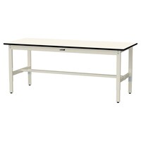 軽量作業台/耐荷重200kg 高さ調整固定式 ポリエステル天板 ワークテーブル300シリーズ 幅1800×奥行750×高さ600から900mm SWPA−1875−II アイボリー 1台
