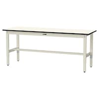 軽量作業台/耐荷重200kg 高さ調整固定式 ポリエステル天板 ワークテーブル300シリーズ 幅1800×奥行600×高さ600から900mm SWPA−1860−II アイボリー 1台