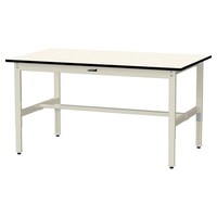 軽量作業台/耐荷重200kg 高さ調整固定式 ポリエステル天板 ワークテーブル300シリーズ 幅1500×奥行900×高さ600から900mm SWPA−1590−II アイボリー 1台