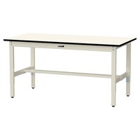 軽量作業台/耐荷重200kg 高さ調整固定式 ポリエステル天板 ワークテーブル300シリーズ 幅1500×奥行750×高さ600から900mm SWPA−1575−II アイボリー 1台