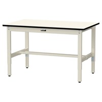 軽量作業台/耐荷重200kg 高さ調整固定式 ポリエステル天板 ワークテーブル300シリーズ 幅1200×奥行750×高さ600から900mm SWPA−1275−II アイボリー 1台