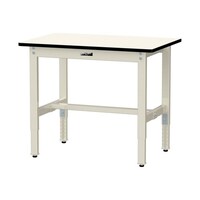 軽量作業台/耐荷重200kg 高さ調整固定式 ポリエステル天板 ワークテーブル300シリーズ 幅900×奥行600×高さ600から900mm SWPA−960−II アイボリー 1台