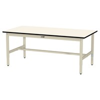 軽量作業台/耐荷重200kg 高さ調整固定式 塩ビシート天板 ワークテーブル300シリーズ 幅1800×奥行900×高さ600から900mm SWRA−1890−II アイボリー 1台