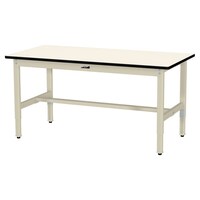 軽量作業台/耐荷重200kg 高さ調整固定式 塩ビシート天板 ワークテーブル300シリーズ 幅1500×奥行750×高さ600から900mm SWRA−1575−II アイボリー 1台