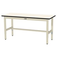 軽量作業台/耐荷重200kg 高さ調整固定式 塩ビシート天板 ワークテーブル300シリーズ 幅1500×奥行600×高さ600から900mm SWRA−1560−II アイボリー 1台