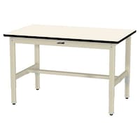軽量作業台/耐荷重200kg 高さ調整固定式 塩ビシート天板 ワークテーブル300シリーズ 幅1200×奥行750×高さ600から900mm SWRA−1275−II アイボリー 1台