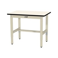 軽量作業台/耐荷重200kg 高さ調整固定式 塩ビシート天板 ワークテーブル300シリーズ 幅900×奥行600×高さ600から900mm SWRA−960−II アイボリー 1台