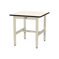 軽量作業台/耐荷重200kg 高さ調整固定式 塩ビシート天板 ワークテーブル300シリーズ 幅750×奥行750×高さ600から900mm SWRA−775−II アイボリー 1台