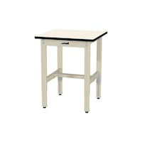 軽量作業台/耐荷重200kg 高さ調整固定式 塩ビシート天板 ワークテーブル300シリーズ 幅600×奥行600×高さ600から900mm SWRA−660−II アイボリー 1台